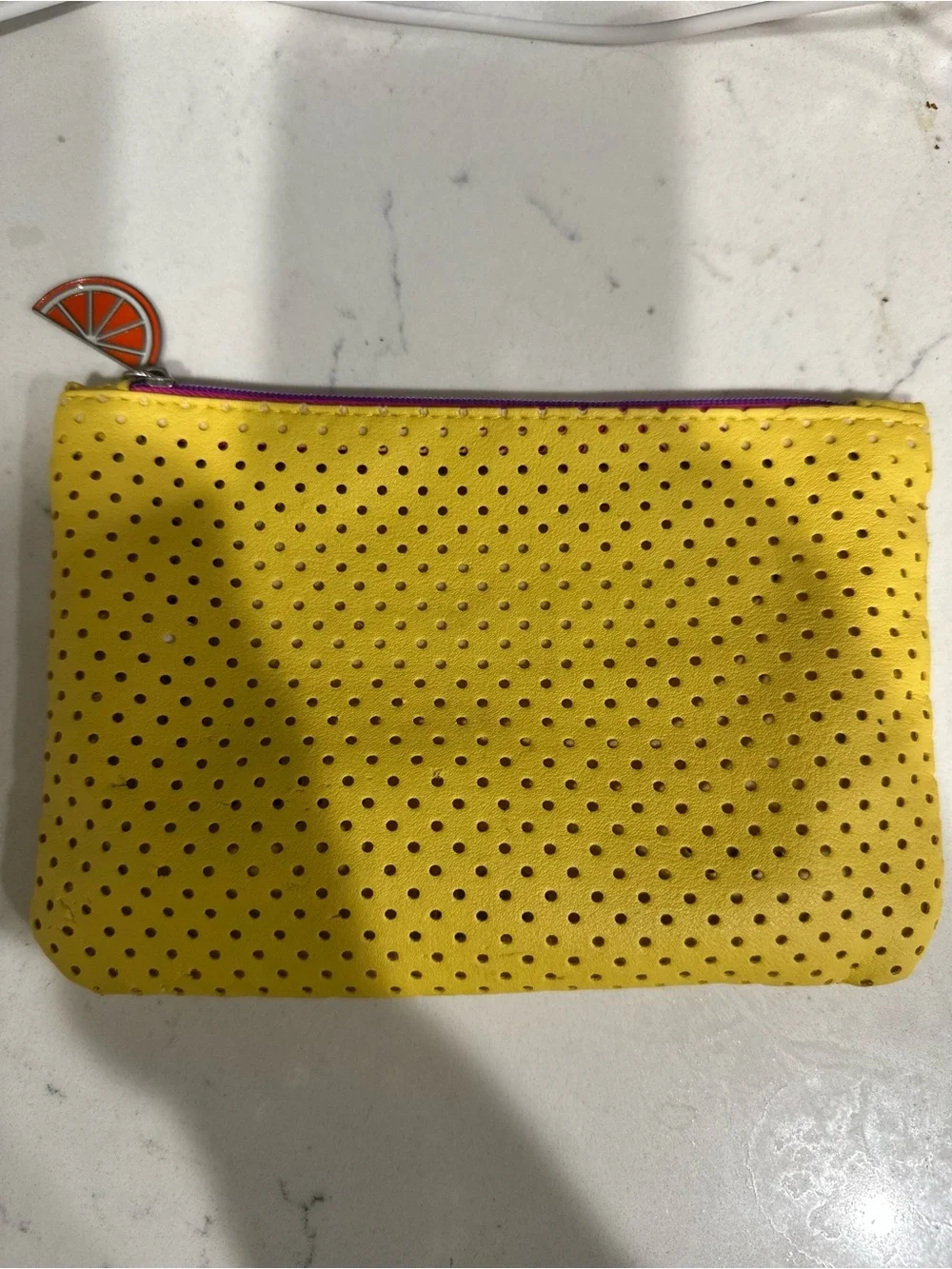 Yellow Perforated Wristlet Pouch - Unbranded